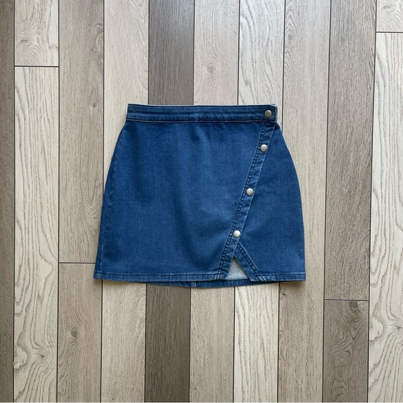 We The Free Blue Mini Wrap Skirt - Picture 1 of 6